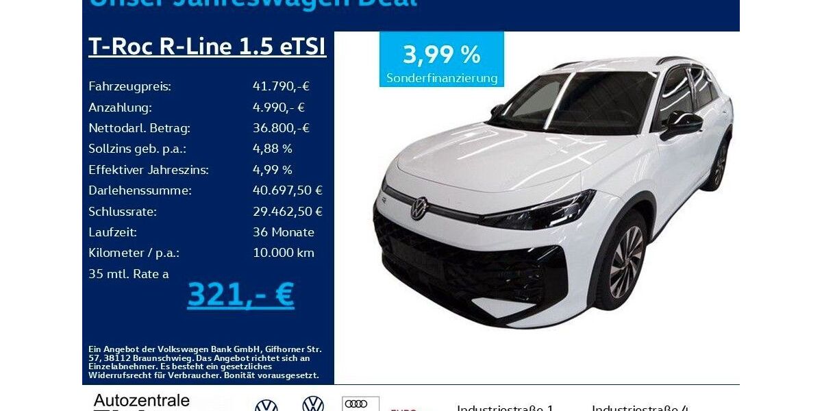 VW T-Roc 4.100 km 41.790 &euro; Heiligenroth 56412