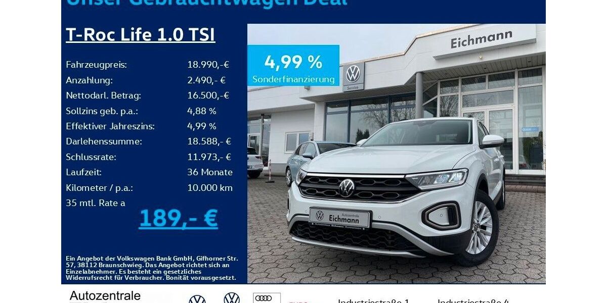 VW T-Roc 32.700 km 18.990 &euro; Heiligenroth 56412