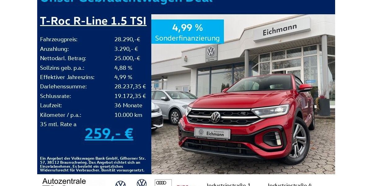 VW T-Roc 50.500 km 28.290 &euro; Heiligenroth 56412